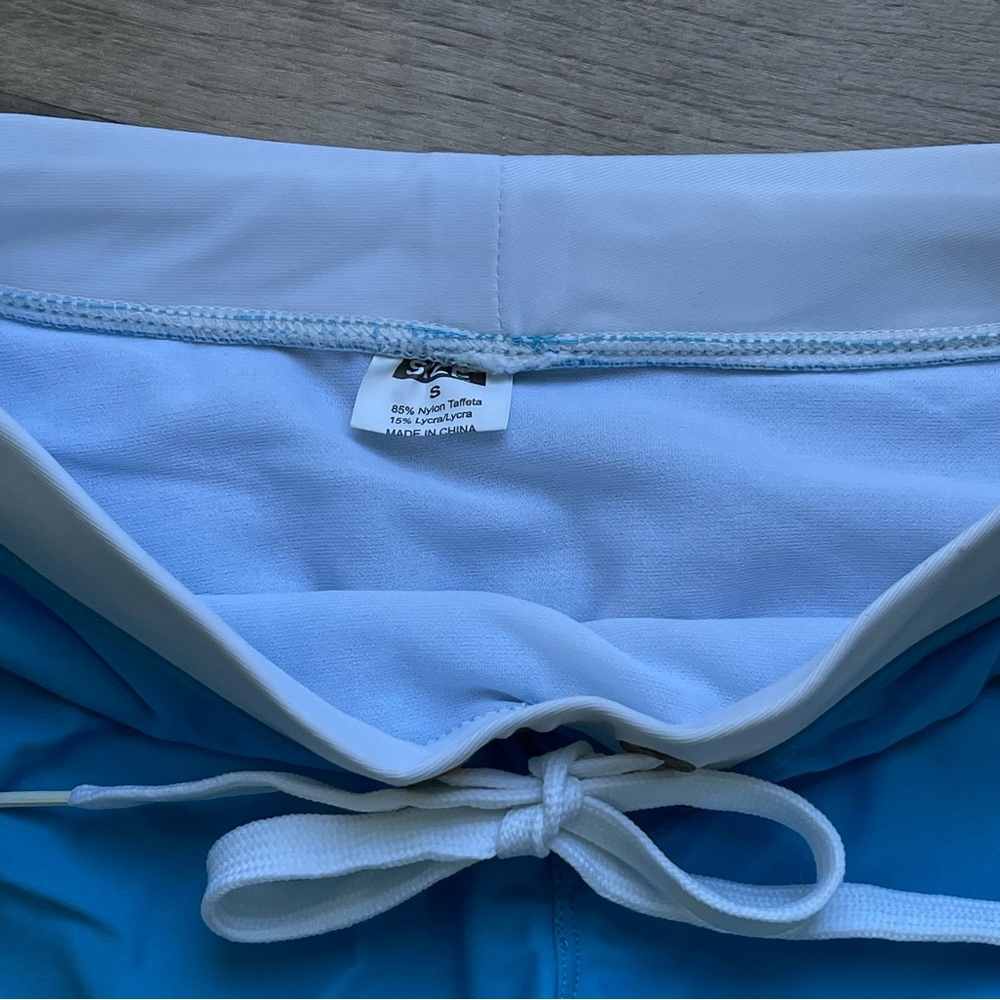 Men’s Sexy Blue and White Swim Shorts - Picture 2 of 3